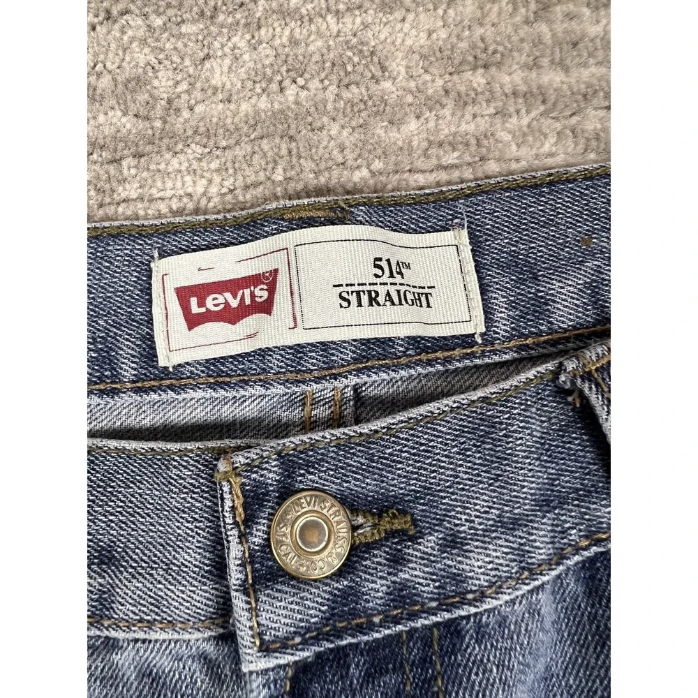 Levi's Jeans Boys 28x27 Blue 514 Straight Medium‎ Wash Denim Classic Fit